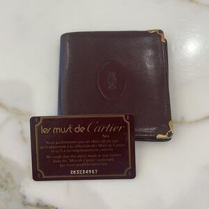 ⭐️Cartier “ Must de Cartier” Collection Leather Brown Wallet—FANTASTIC Preowned